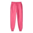 thumbnail image 2 of Women's Sweatpants Tall Fleece Winter Thermal Casual Solid Color High Waisted Plus Velvet Running Fitness Sports Pants Hot Pink L, 2 of 7