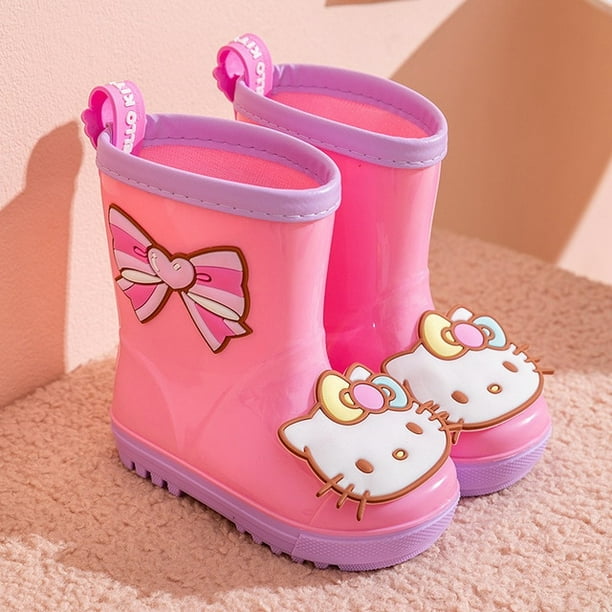 En Sanrio Kids Rain Shoes Hello Kitty Kuromi Cinnamoroll Anime Kawaii Cartoon Rubber Boots Girls Waterproof Non Slip Water Shoes Other 190