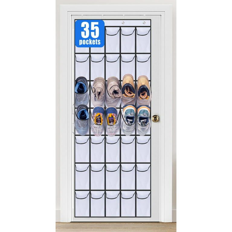 InterMaka Shoe Organizer Over the Door with 4 Sturdy Hooks, 35