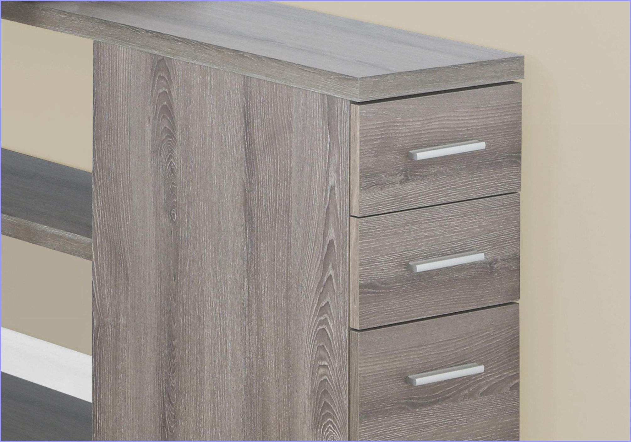 Desks, Modern L-Shaped Corner Computer Desk with Left/Right Setup & Storage Drawers, Taupe Brown Laminate Grey Metal | Taupe | Particle Board