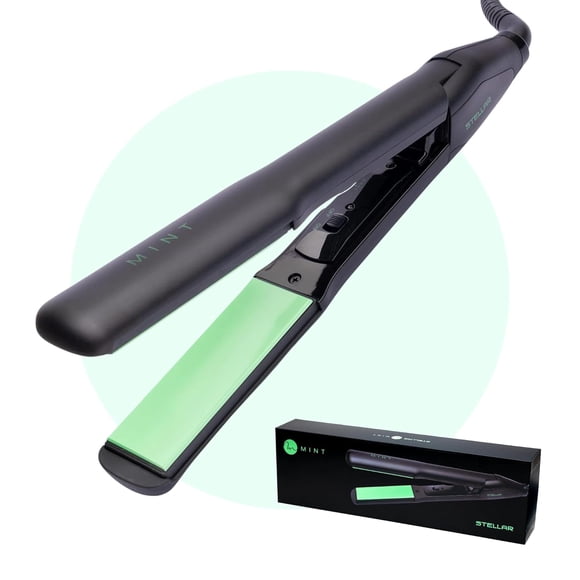 Professional Series STELLAR Ceramic Flat Iron Hair Straightener and Curler 2 in 1 | Powerful Single-Pass Straightening Iron | Dual Voltage Flat Iron | 1 1/4 Inch Wide Curling Flat Iron by MINT