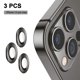 thumbnail image 1 of Para iPhone 12 Pro / 12 Pro Max, cubierta protectora de lente de cámara, 3 piezas, vidrio templado HD, metal, cobertura total, anillo de protección de lente trasera, película antiarañazos, 1 of 8