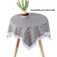 thumbnail image 2 of 1PC Tablecloth Multi Purpose Cover Towel Round Table Cloth Household Cotton And Linen Tablecloth For Living Room Dining Room Wear Tablecloth 31.5 X 31.5 Inch Gray, 2 of 3