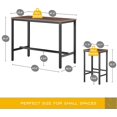 HOMOOI 3 Piece Bar Table Sets for 2,Wood High Top Bar Table and 2