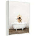 thumbnail image 4 of Kate and Laurel Golden Retriever in Rustic Bath Style Framed Canvas Wall Art by Amy Peterson 18 x 24 Sylvie White, Whimsical, Animals, Bathroom, Humor Art for Wall Decor, Living Room, Bedroom, 4 of 8
