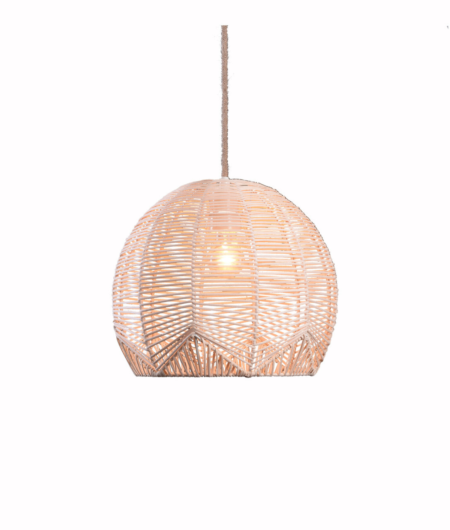Noel 1-Light Rattan Pendant - White