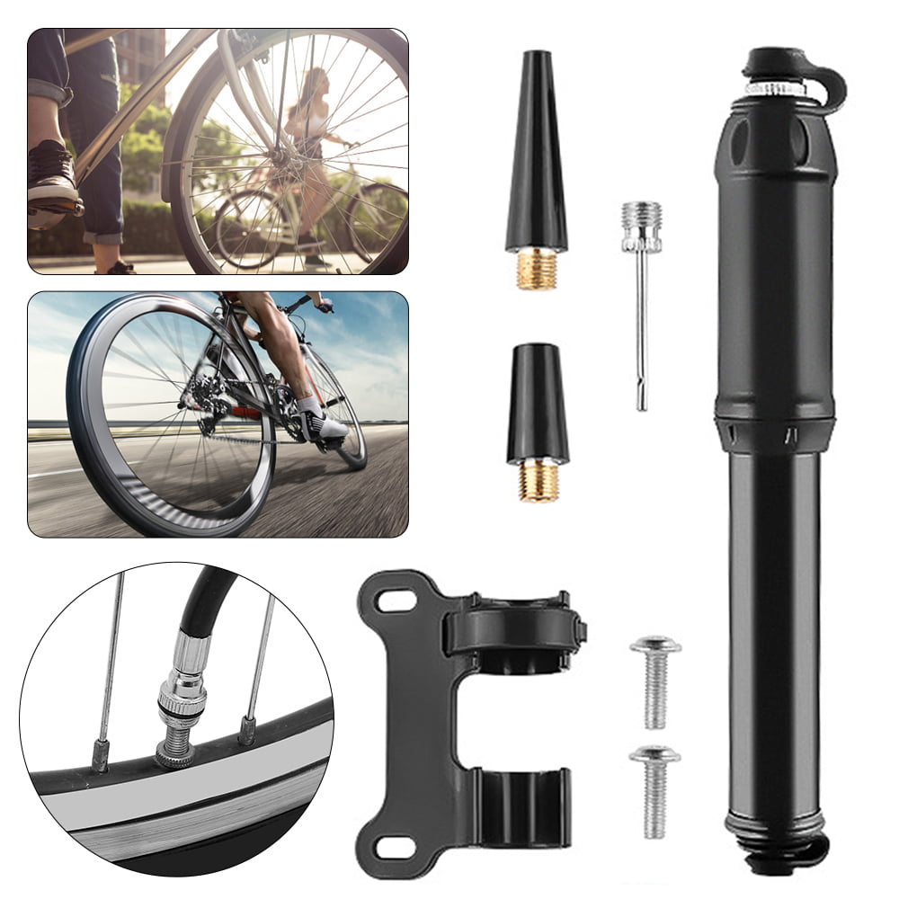 Portable Bicycle Pump with Bracket Ball Needle Valves High Pressure Retractable Bicycle Hand Pump for Bike Various Balls Outdoor Cycling Pumps Accessories 