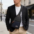 thumbnail image 6 of Men's Business Chest Bag with Multi-Layer Storage Pockets, Crossbody Purse, Small Item Storage Bag, Lightweight Design for Daily Commute, Business Travel and Outdoor Activities, 12*6.7in, Blue, 6 of 6