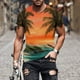 thumbnail image 2 of Camisetas de Manga Larga para Hombres Imprimir Fallow Cuello Redondo Camiseta, Moda Casual Manga Corta Mezcla de Algodón/Lino, 2 of 5
