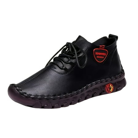 

Women‘s Soft Sole Lace-up Oxford Shoes Side Zip Retro Casual Shoes