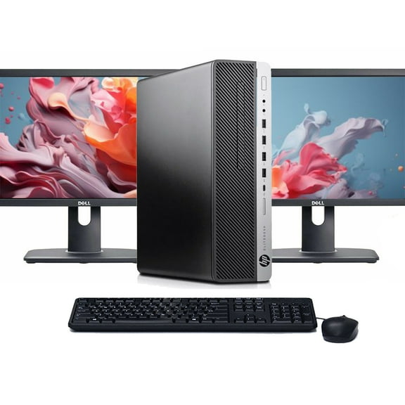 Restored HP ProDesk 400 G6 Windows 11 Desktop Computer | Intel Core i5-9400F (2.9 GHz) Processor | 16GB RAM | 128GB SSD | Dual 22" LCD's | Home or Office PC (Refurbished)