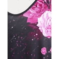 thumbnail image 3 of Tank Top de Talla Extra con Estampado Floral con Escote Pronunciado en Espalda Rosegal  Camisetas sin mangas de talla grande, 3 of 5
