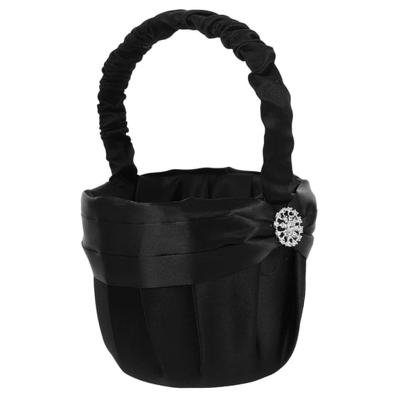 FVDPWYE Flower Girl Basket Black Bridesmaid Basket for Ceremony Anniversary Weddings