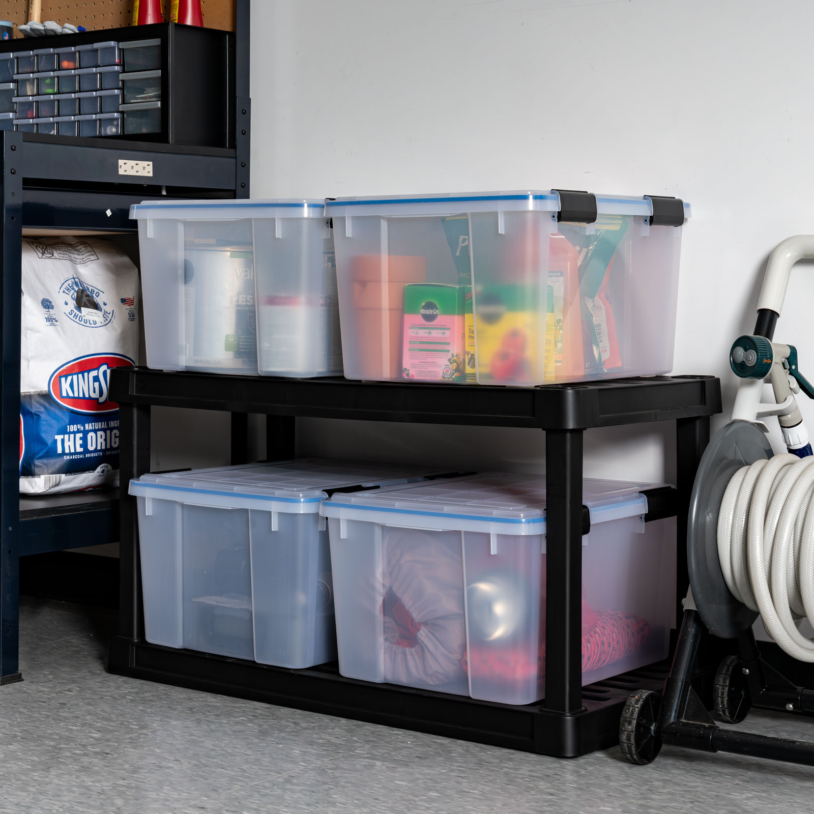 IRIS 44 Qt. Plastic Storage Bins with Sealed Lids, Clear Gasket Box, Airtight Containers 4Pk