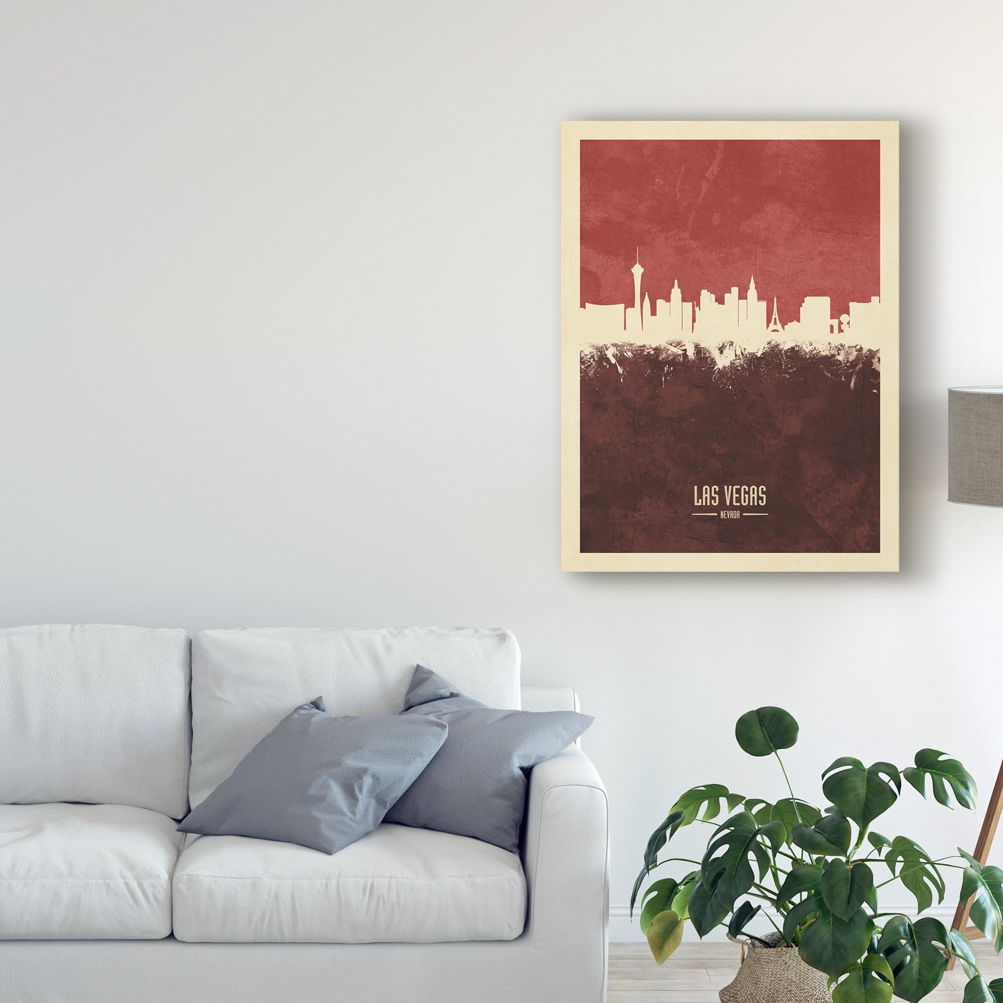 Trademark Fine Art 'Las Vegas Nevada Skyline Red II' Canvas Art by Michael Tompsett
