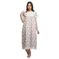 thumbnail image 1 of Moomaya Chemise de Nuit à Col Marin en Coton Imprimé pour Femmes, Boutonnée, 1 of 5
