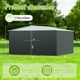 thumbnail image 6 of EasyHawk 14 ft x 12 ft Heavy-Duty Steel Outdoor Storage Shed with Lockable Doors, White Roof Garden Tool Shed, 6 of 9