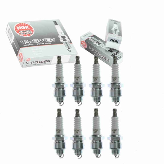 8 pc NGK V-Power Spark Plugs compatible with Chevrolet Chevy II 4.6L 5.0L 5.3L 5.4L V8 1963-1968