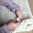 thumbnail image 4 of Hesroicy Hand Knitted Throw Blanket Thick Bulky Knitting Yarn Soft Warm Sleep Cover Mat, 4 of 8