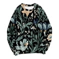 thumbnail image 4 of Tiweut Sweatshirt Women Floral Print Sweatshirt Loose Pullover Hoodless Crewneck Long Sleeve Lady Tops, 4 of 4
