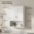 thumbnail image 6 of Demi Bonn Bathroom Wall Cabinet, Wall Mounted Bathroom Cabinet, Medicine Cabinet, Wall Mount Bathroom Cabinet Storage Organizer with Doors and Shelves, for Kitchen Entryway Bathroom, White, 6 of 9