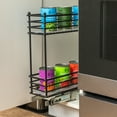 thumbnail image 4 of Household Essentials Glidez Multipurpose Paint-Finished Steel Pull-Out Storage Organizer with Plastic Liners Under Cabinet - 2-Tier - Fits Standard Size Cabinet or Shelf, Black, 4 of 13