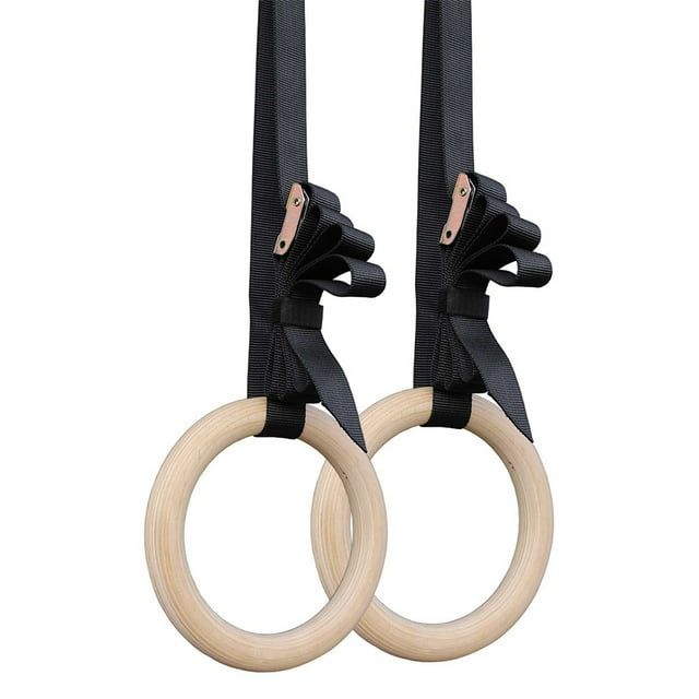 Bangcool 2PCS Gymnastic Ring Heavy Duty Hanging Ring Exercise Ring with 2 Hanging Strap