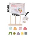 thumbnail image 3 of Juego de bloques apilables de madera | 9PCS Formas de madera natural gruesa con 10 tarjetas de patrón de doble cara | Juego mental colorido para habilidades motoras finas, coordinación mano-ojo, 3 of 9