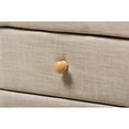thumbnail image 5 of Baxton Studio Jonesy Mid-Century Beige Linen Upholstered 2-Drawer Nightstand, 5 of 7