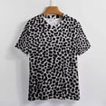 thumbnail image 3 of Leopard Print Pattern T Shirts Basic T-Shirt Short Sleeve Ladies Tee Shirt Summer Graphic Clothing, 3 of 6
