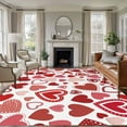 thumbnail image 2 of Love Heart Washable Area Rug 5 x 7 ft Polka Dots, Soft Non Slip Rugs Stain Repellent Indoor Felt Carpet for Living Dining Room Bedroom Home Office, 2 of 9