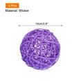 thumbnail image 2 of Unique Bargains 4 Pcs Wicker Rattan Balls 3.9 Inch Rattan Decorative Balls for Vase Fillers Craft Home Decor Light Purple, 2 of 5