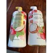 Pantene Essential Botanicals Strawberry and Coconut Shampoo and Conditioner  Set  38.2 oz each bottle -