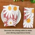 thumbnail image 6 of Coolnut Set of 1 Cute Daisy Chamomiles Flowers Floral Satin Napkin Square 20 Inches Table Napkins Soft Smooth Decorative Napkins for Wedding Banquet Party Decoration, 6 of 6