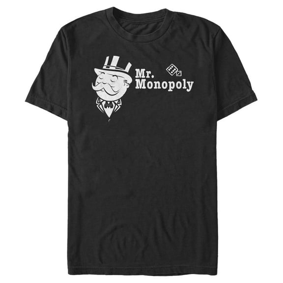 Men's Monopoly Uncle Pennybags Portrait  Graphic Tee Black 3X Large