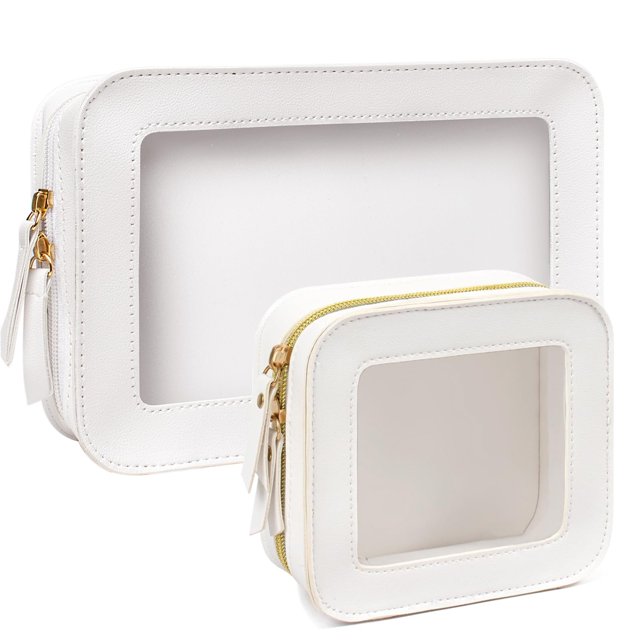Set de bolsas de maquillaje FFPaw, bolsa transparente impermeable para cosméticos, 2 unidades