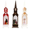 thumbnail image 2 of Farol de viento para iglesia de Navidad, adorno decorativo de lámpara navideña para mesa y armario, 2 of 8
