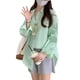 thumbnail image 1 of Mujer A Rayas Camisa Blusa Fino Manga Larga Longitud Media Botones Blusa Camisa Top para Oficina Cita Diario Verde, 1 of 8