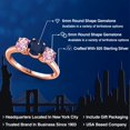 thumbnail image 2 of Gem Stone King 18K Rose Gold Plated Silver Blue Sapphire and Pink Lab Grown Diamond Engagement Ring for Women | 2.10 Cttw | Round 6MM | Gemstone September Birthstone | Size 5, 2 of 6