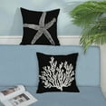 thumbnail image 2 of Coastal Pillow Covers 20x20 Set of 2 Black Starfish Throw Pillows Nautical Ocean Decorations Summer Beach Coral Pillowcase Outdoor Decor Linen Farmhouse Square Cushion Case for Sofa Bedroom, 2 of 6