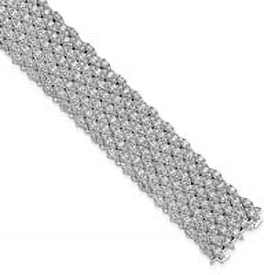 Primal Silver Sterling Silver Cubic Zirconia Mesh 6.75 Inch Bracelet