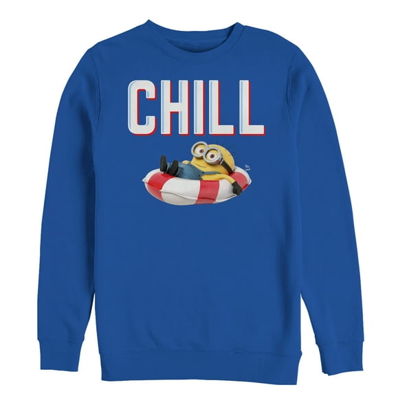 Men's Despicable Me Minions Chill Floatie Sweatshirt Royal Blue Medium