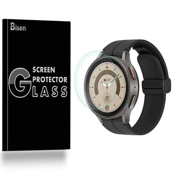 Fit For Samsung Galaxy Watch 5 (44mm) [3-Pack BISEN] Screen Protector Tempered Glass, 9H Hardness, Anti-Scratch, Anti-Shock, Bubble Free, Shatterproof