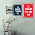 thumbnail image 2 of Signs ByLITA Portrait Round Swim At your own risk Door or Wall Sign Durable ABS Plastic | Laser Engraved | Easy Installation | Elegant Design | Pool Safety Sign (Ivory/Dark Brown) - Medium, 2 of 8