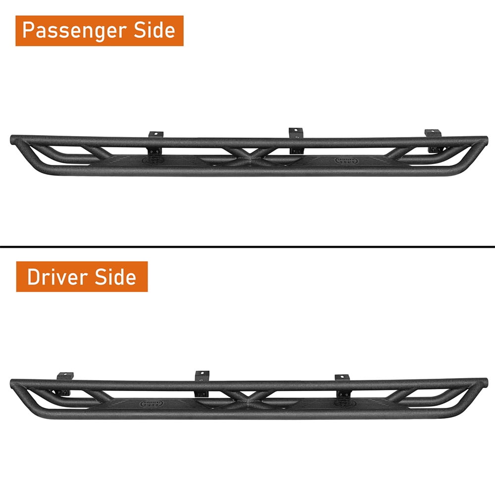 Hooke Road Pair Side Steps Running Board Nerf Bar for 2020-2025Jeep Gladiator JT Black