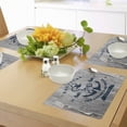 thumbnail image 4 of Ambesonne Nautical Place Mats Set of 4, Anchor Skull Sea, Standard Size, Beige Navy Blue, 4 of 6