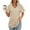 Khaki, variant on Aobny Black Women's Casual T-Shirt Hiking Tunic Tees Flowy Short Sleeve V-Neck Tops for Lady