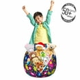 thumbnail image 3 of Colorful Storage Toy Bag Chair, Doodle Style Lively Colored Daisy Blooms Cheerful Fun Garden Composition, Stuffed Animal Organizer Washable Bag, Small Size, Multicolor, by Ambesonne, 3 of 3