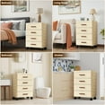 thumbnail image 6 of M optimized 4 Plastic Drawer Storage on Wheels, Storage Chest of Drawers Tall Dresser, Pull Out Storage Bins for Bedroom Living Room Entryway Hallway, 6 of 8
