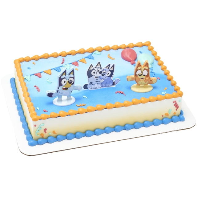 Cake Toppers DecoSet® Bluey Dance Mode, 3 piezas, para cumpleaños